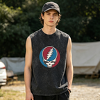 Grateful Dead washed graphic tank top with Steal Your Face graphic