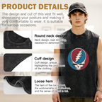 Grateful Dead washed graphic tank top with Steal Your Face graphic