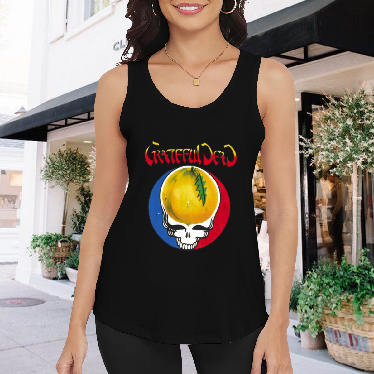 Grateful Dead Yellow Pomelo Stealie graphic tank top product image