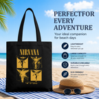 Nirvana In Utero Sketch Canvas Tote Bag — a sketch-themed interpretation of In Utero