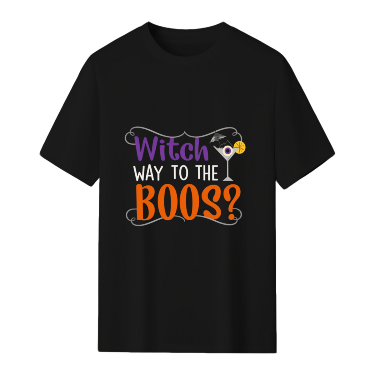 Witch Way to the Boos Halloween Cocktail Graphic T-Shirt