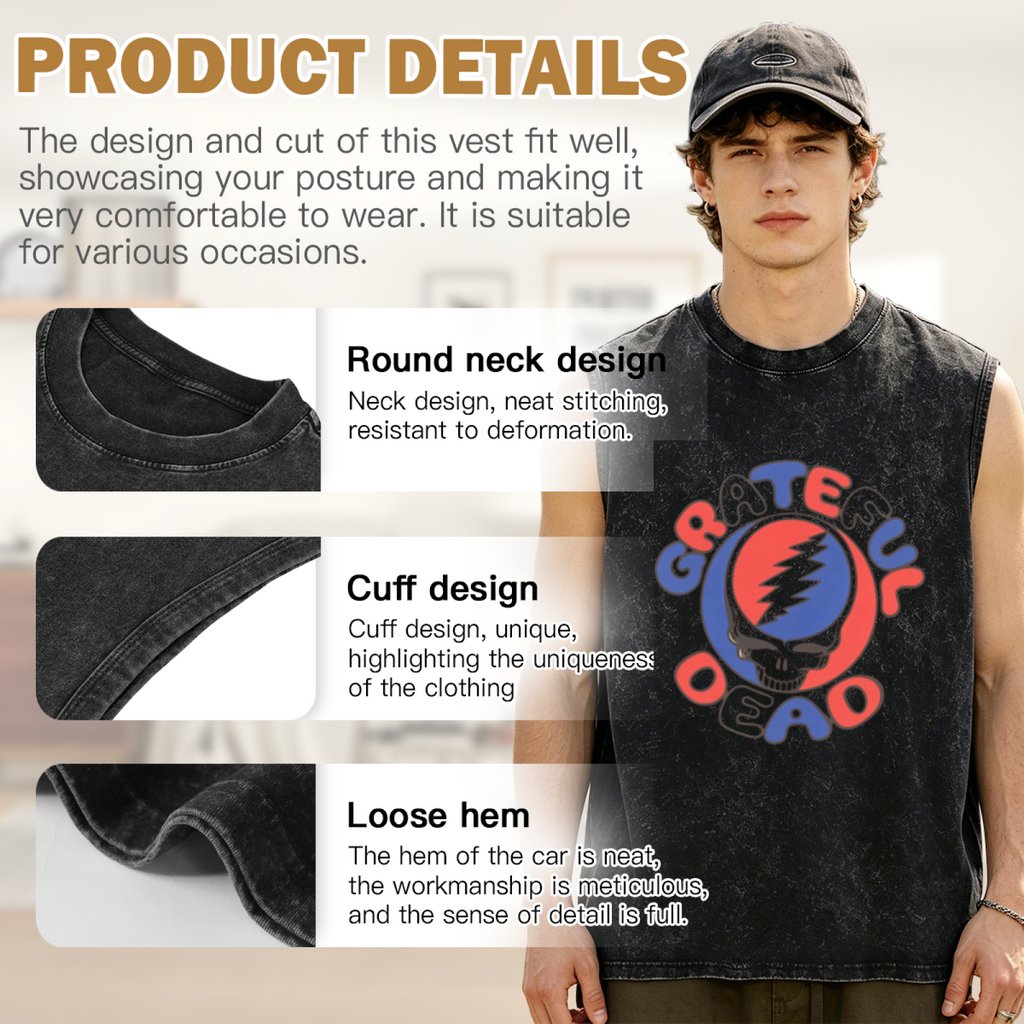 Grateful Dead washed graphic tank top with Backstage graphic
