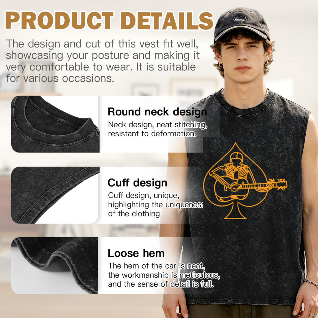 Grateful Dead washed graphic tank top with Ace graphic