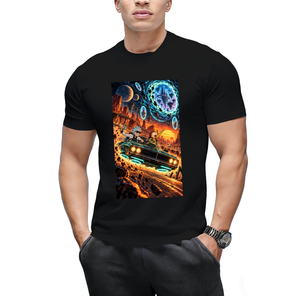 Cosmic Muscle Car Men's T-Shirt for Road Trips