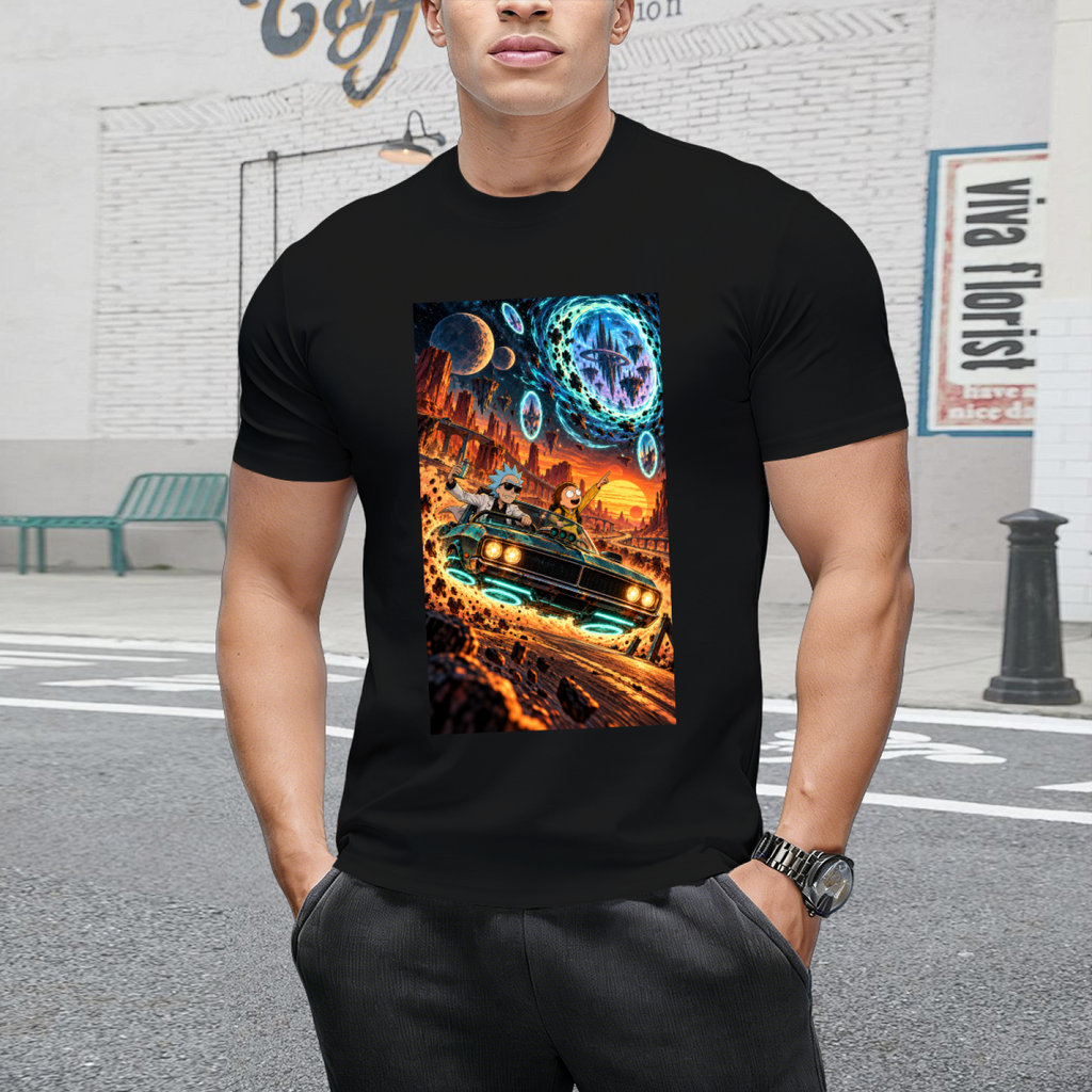 Cosmic Muscle Car Men's T-Shirt for Road Trips