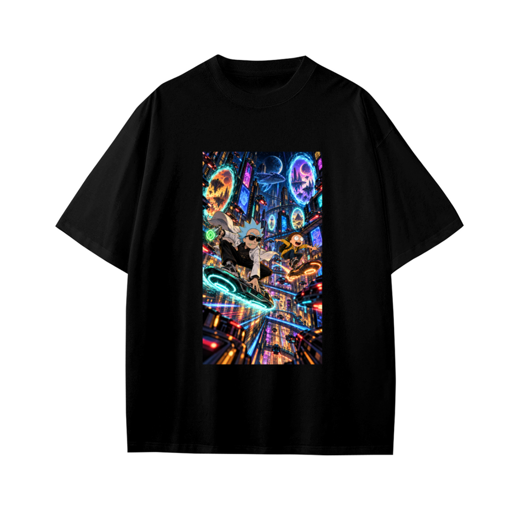 Neon Hoverboard Chase Kid's T-Shirt for Arcade Nights