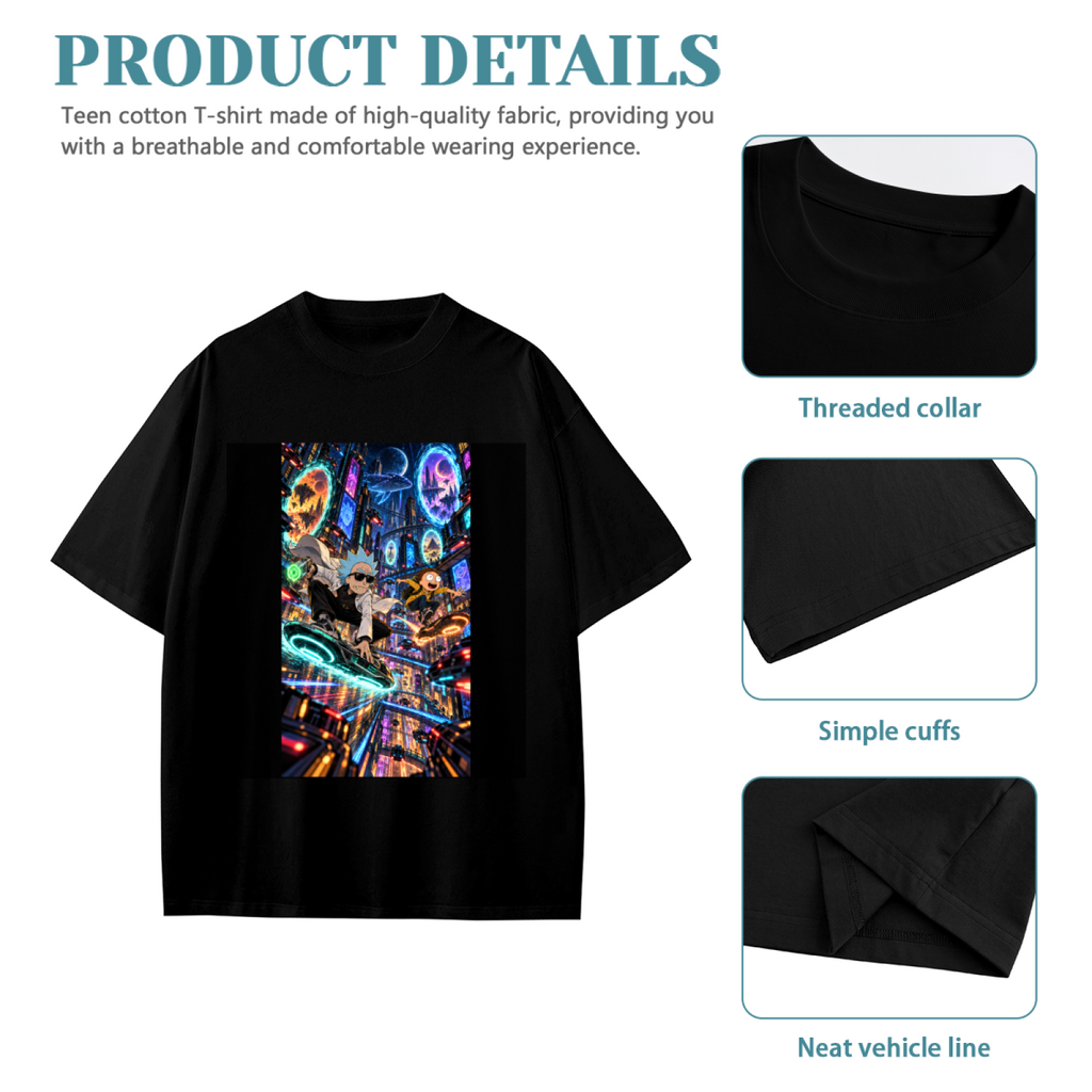Neon Hoverboard Chase Kid's T-Shirt for Arcade Nights