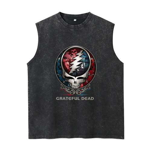 Grateful Dead washed graphic tank top with Bertha Steal Your Face graphic
