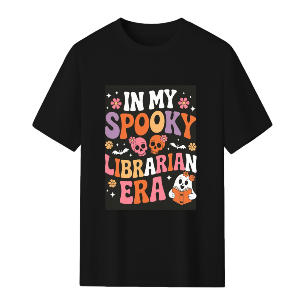School Librarian Halloween Graphic T-Shirt