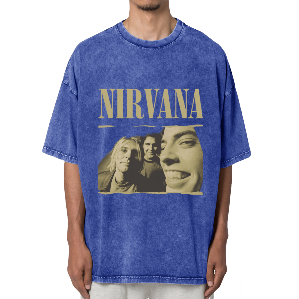 Nirvana Vintage Band Portrait Washed Tee