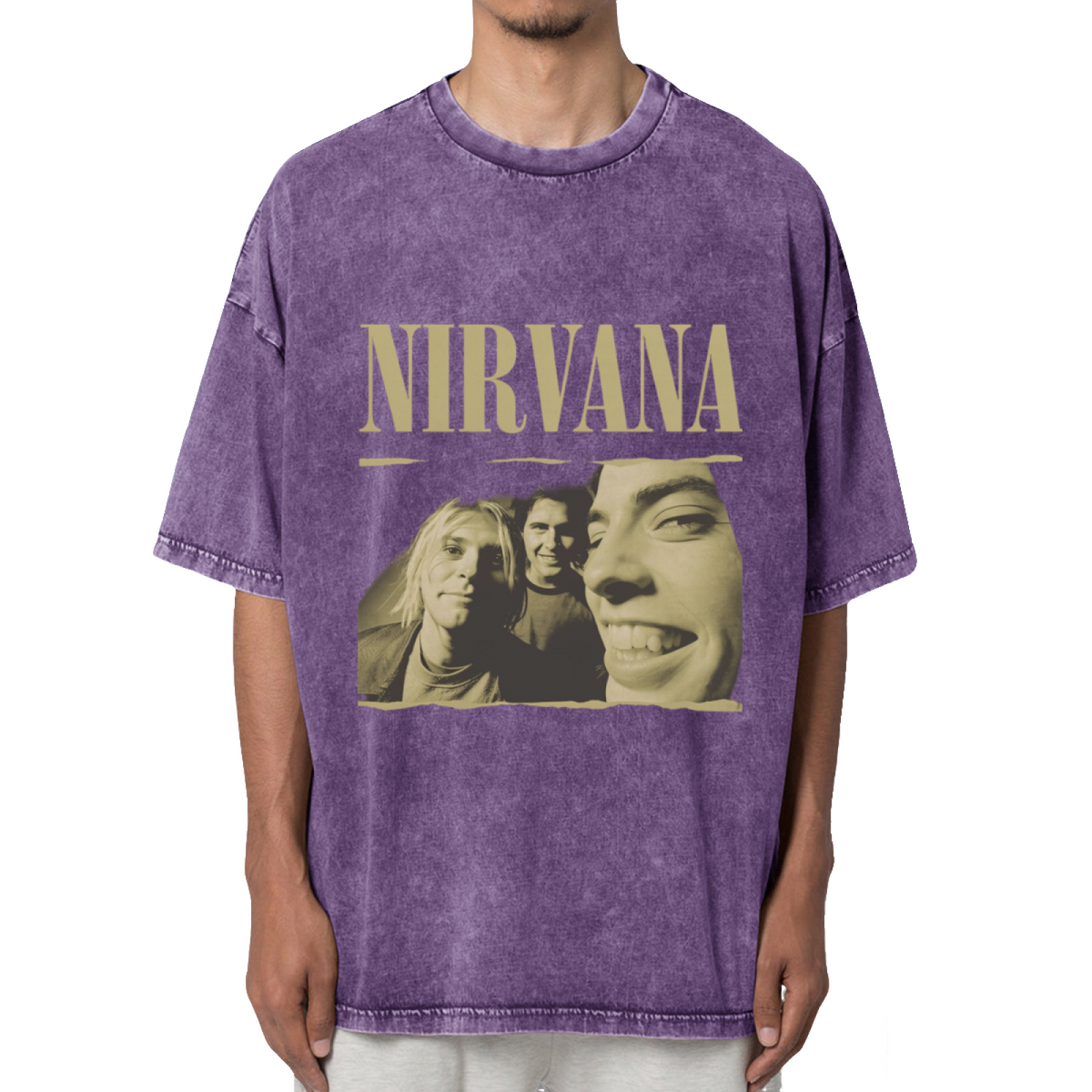 Nirvana Vintage Band Portrait Washed Tee