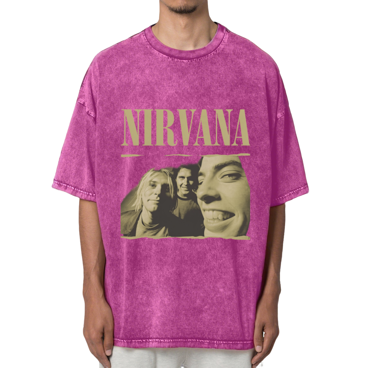 Nirvana Vintage Band Portrait Washed Tee