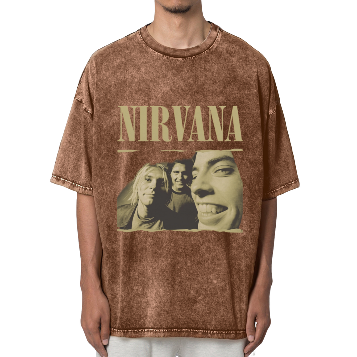 Nirvana Vintage Band Portrait Washed Tee