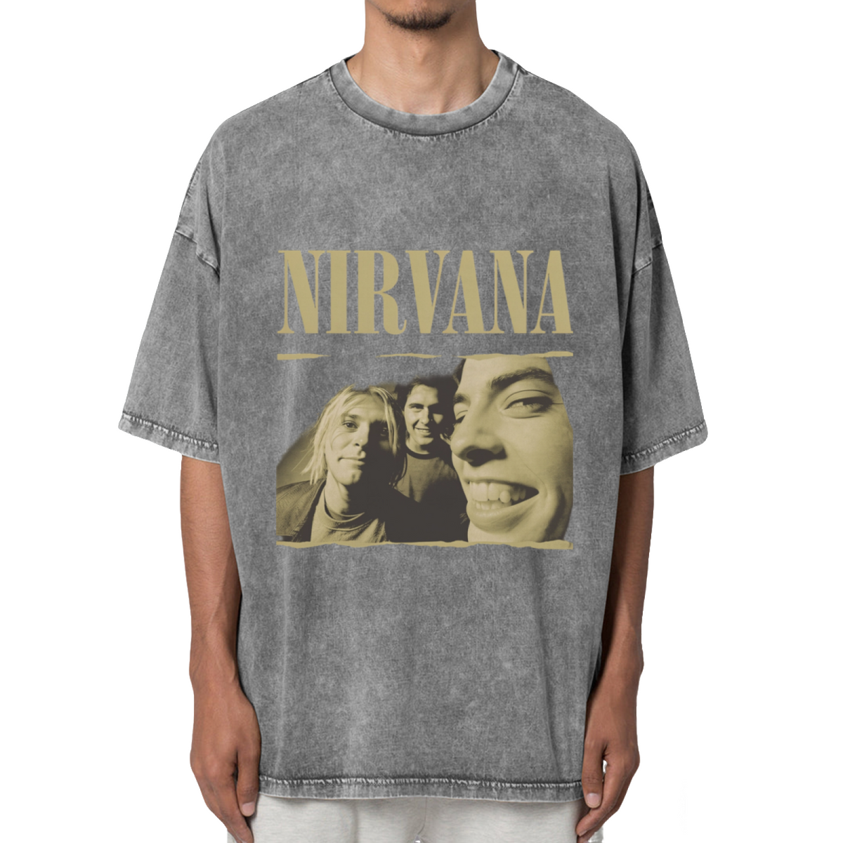 Nirvana Vintage Band Portrait Washed Tee