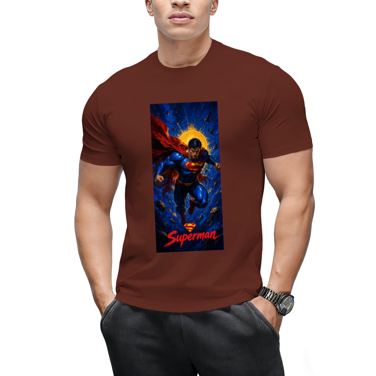 Custom Man of Steel Classic Tee - Retro Comic Graphic