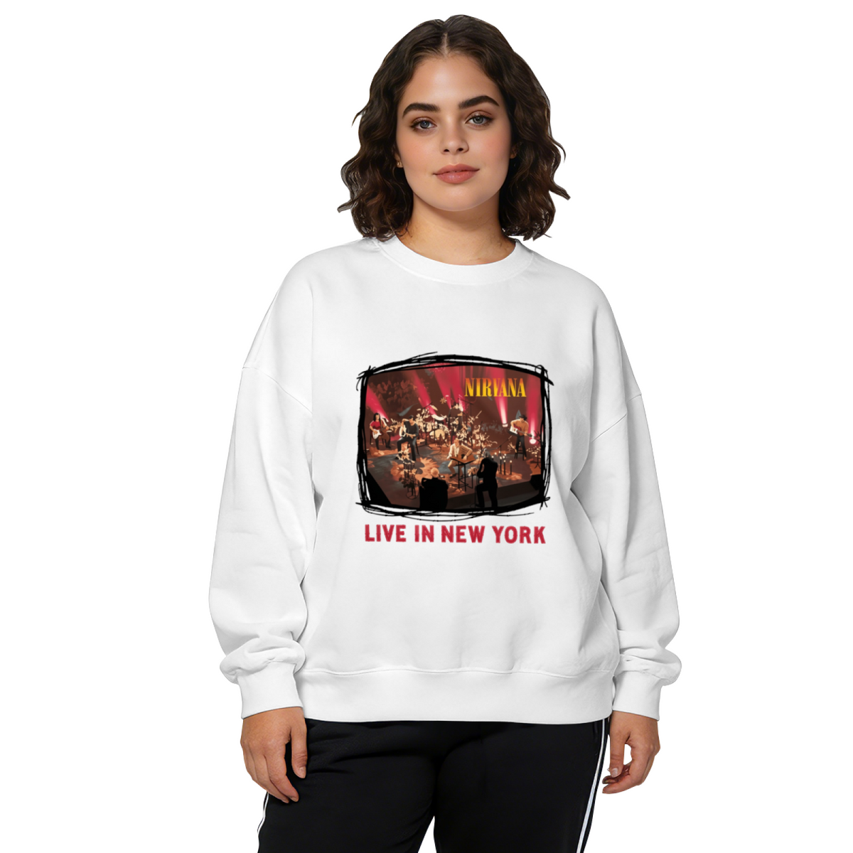 Nirvana Live in New York Photo Crewneck Sweatshirt