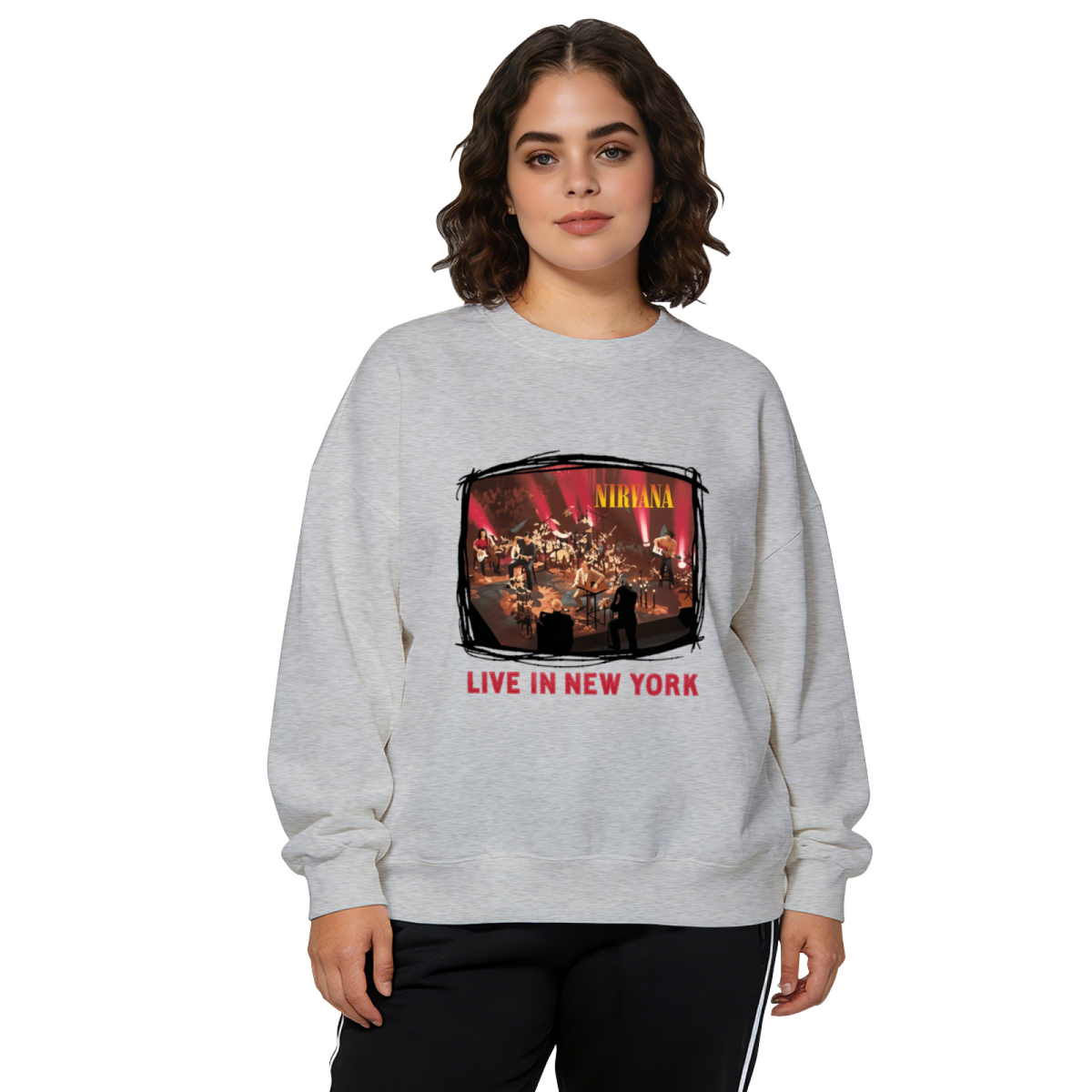Nirvana Live in New York Photo Crewneck Sweatshirt