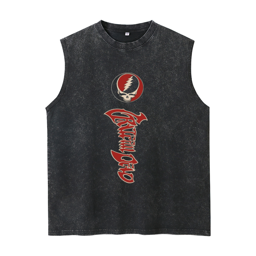Grateful Dead washed graphic tank top with Vintage Steal Your Face graphic