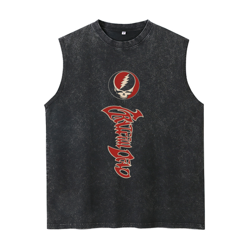 Grateful Dead washed graphic tank top with Vintage Steal Your Face graphic