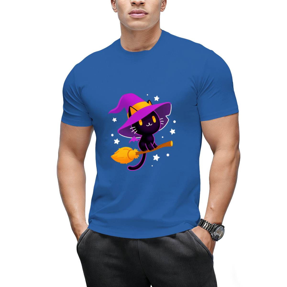 Spooky Black Magic Cat Graphic T-Shirt