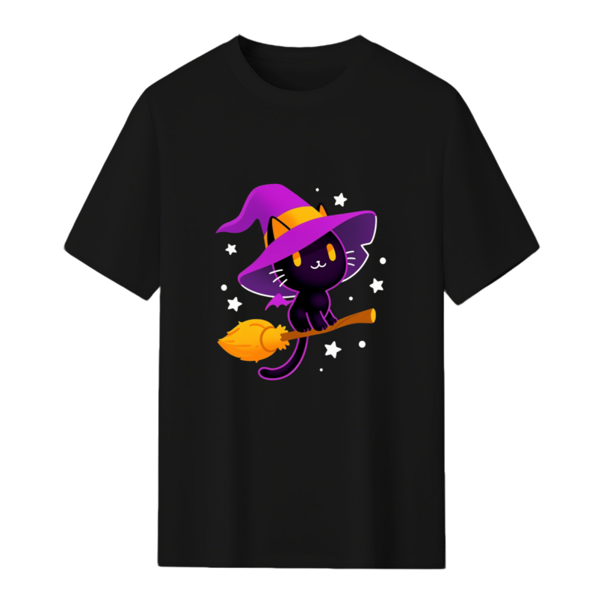 Spooky Black Magic Cat Graphic T-Shirt