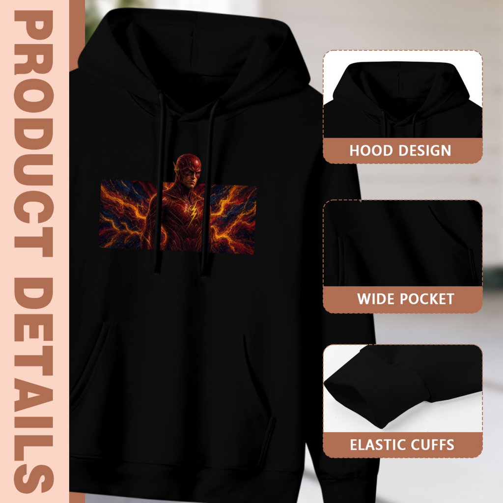 Garment and inset detail views for the women's Electric Lines around a Stance hoodie, highlighting the hood, pocket opening and cuffs