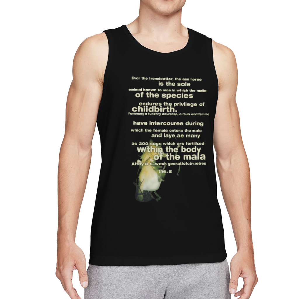 Nirvana Seahorse Reproduction Text Graphic Tank Top product image featuring seahorse and reproduction lettering