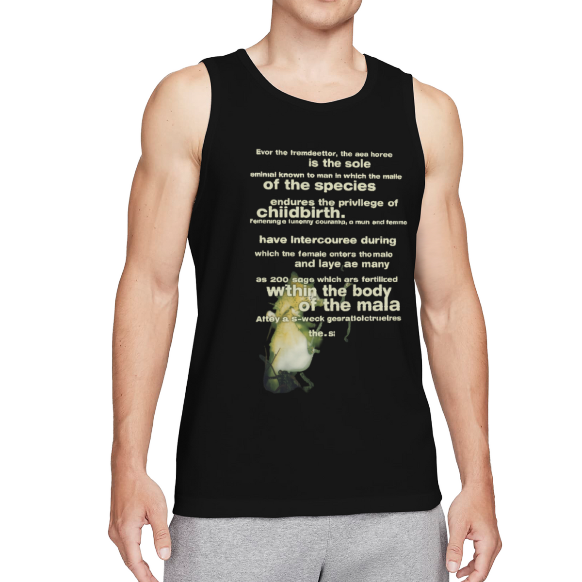 Nirvana Seahorse Reproduction Text Graphic Tank Top product image featuring seahorse and reproduction lettering
