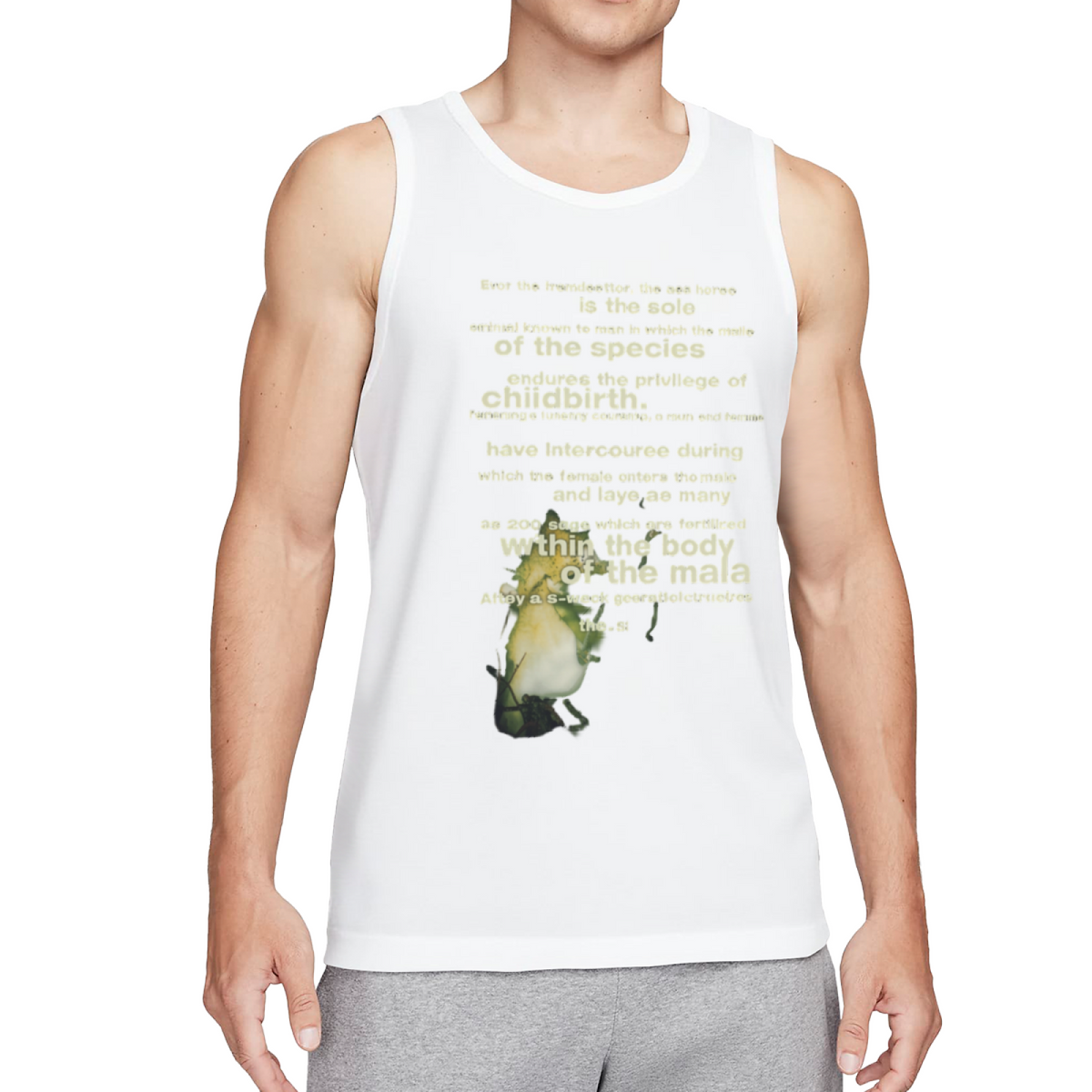 Nirvana Seahorse Reproduction Text Graphic Tank Top