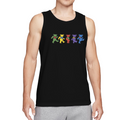 Grateful Dead Blue tie dye with colorful bear graphics on a white background graphic tank top product image
