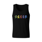 Grateful Dead Blue tie dye with colorful bear graphics on a white background graphic tank top product image