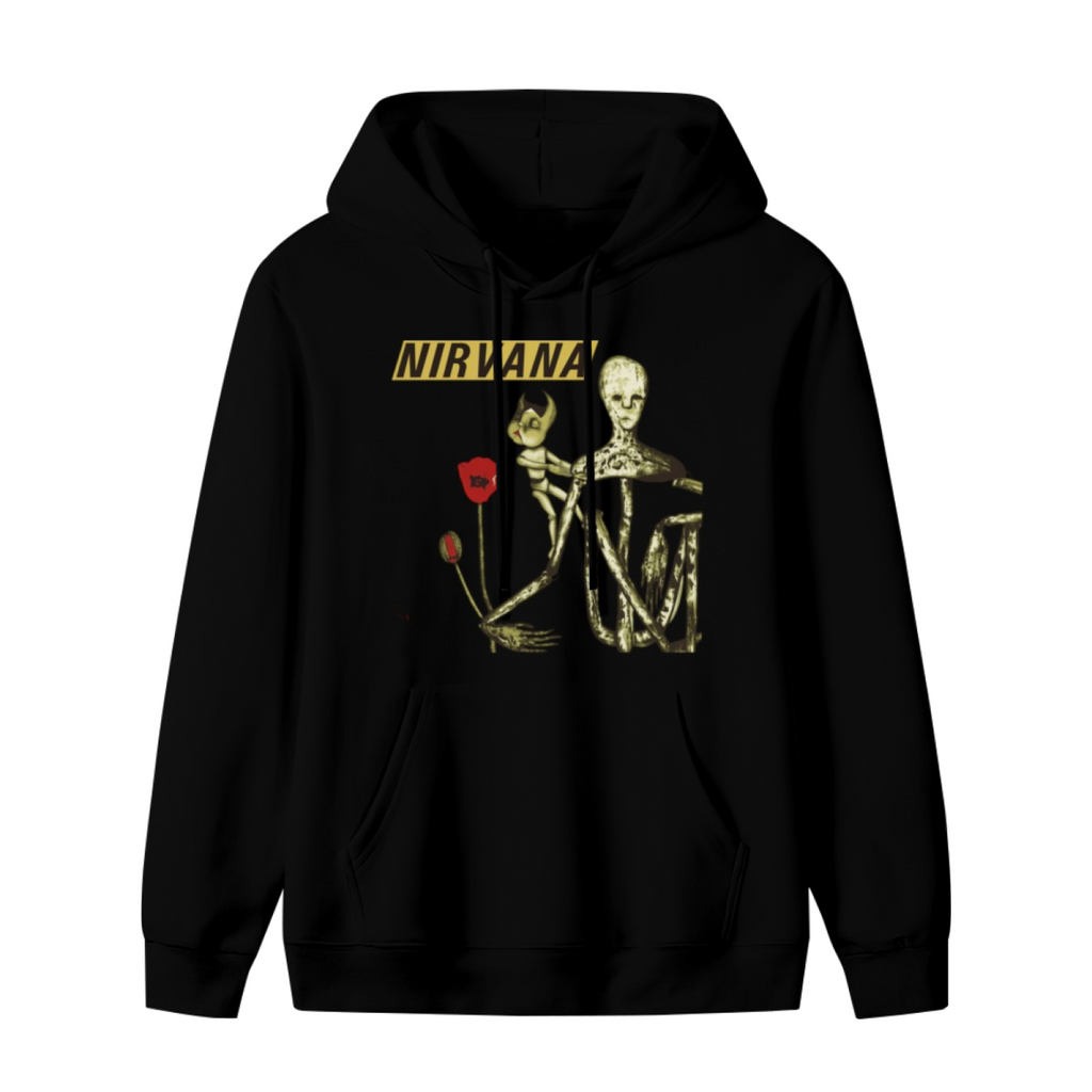 Nirvana Incesticide Doll Poppy Art Hoodie, product image featuring the doll and poppy imagery design