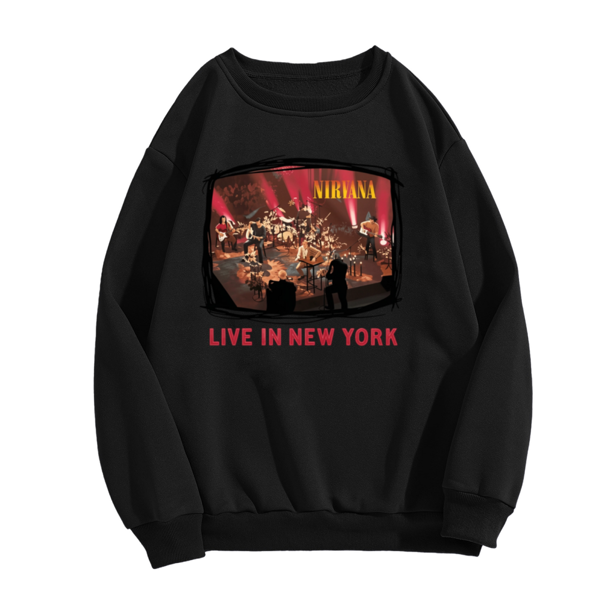 Artwork preview for Nirvana Live in New York Crewneck Sweatshirt