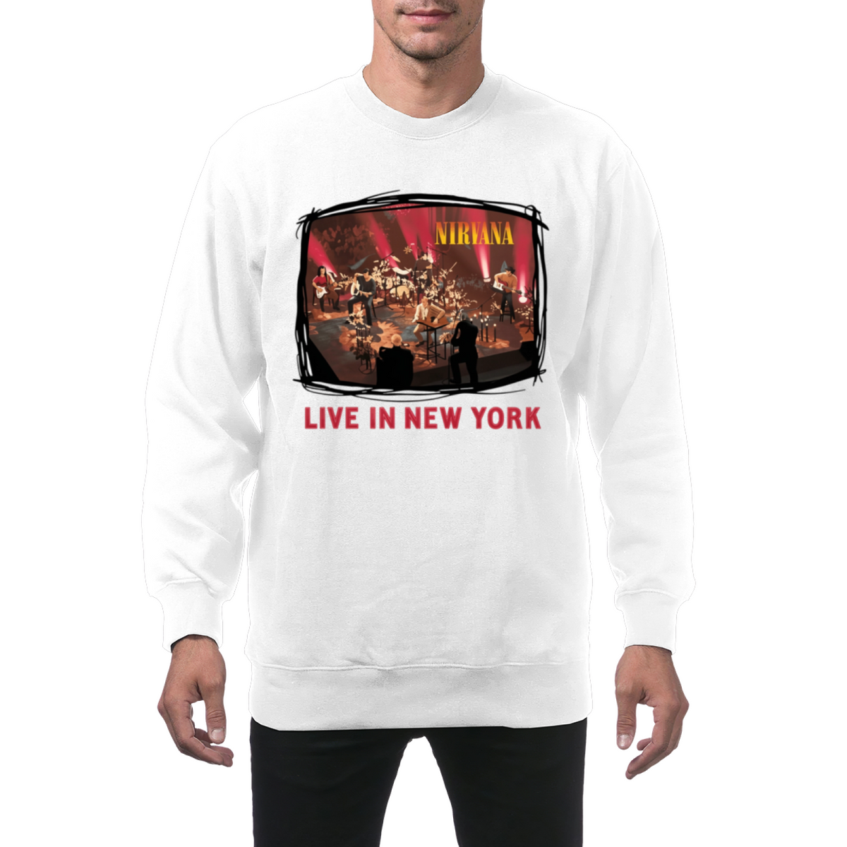 Nirvana Live in New York Crewneck Sweatshirt – Stage Photo