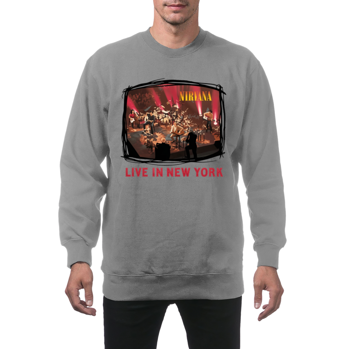 Nirvana Live in New York Crewneck Sweatshirt – Stage Photo