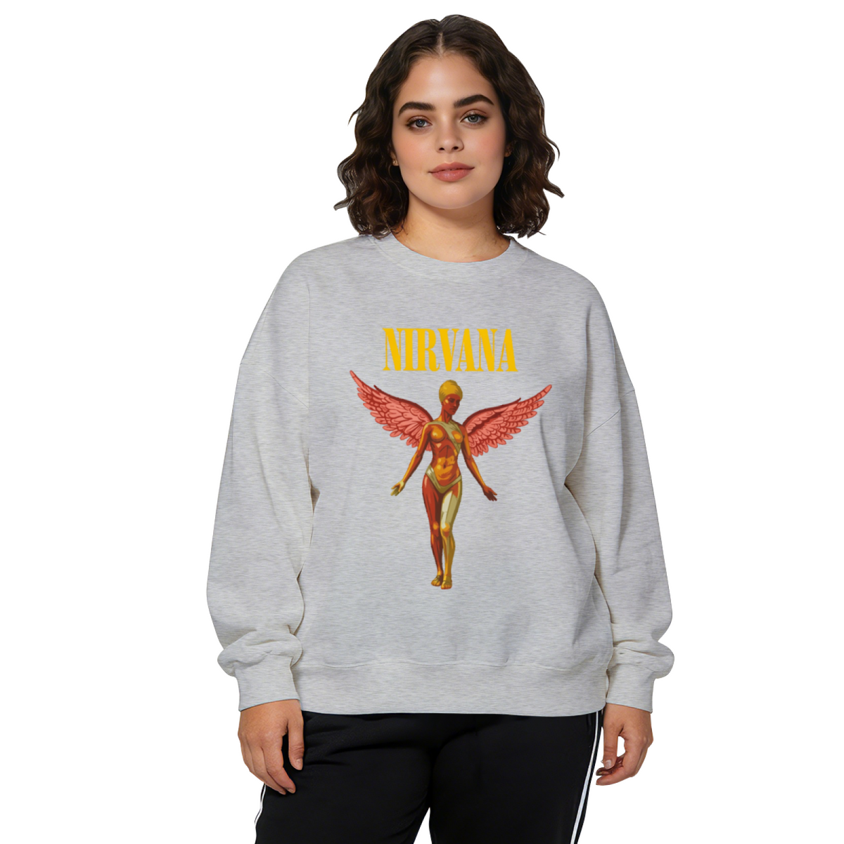 Nirvana In Utero Pink Angel Crewneck Sweatshirt