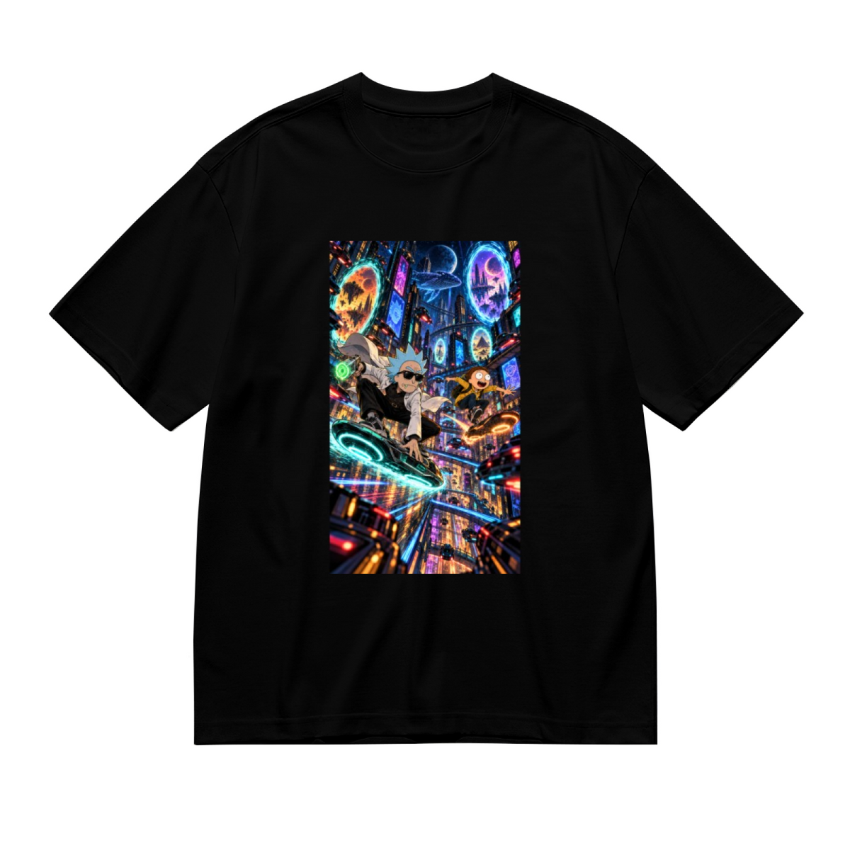 Neon Hoverboard Chase Women's T-Shirt for Arcade Nights