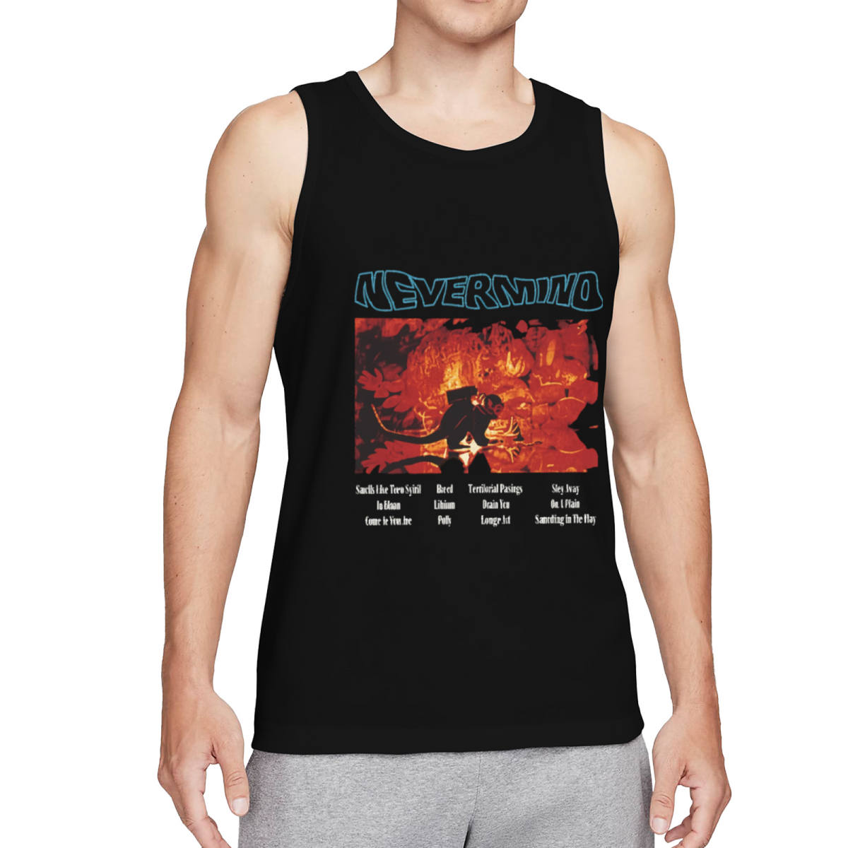 Nirvana Nevermind Red Concert Tracklist Art Tank Top product image featuring Nevermind red concert tracklist art
