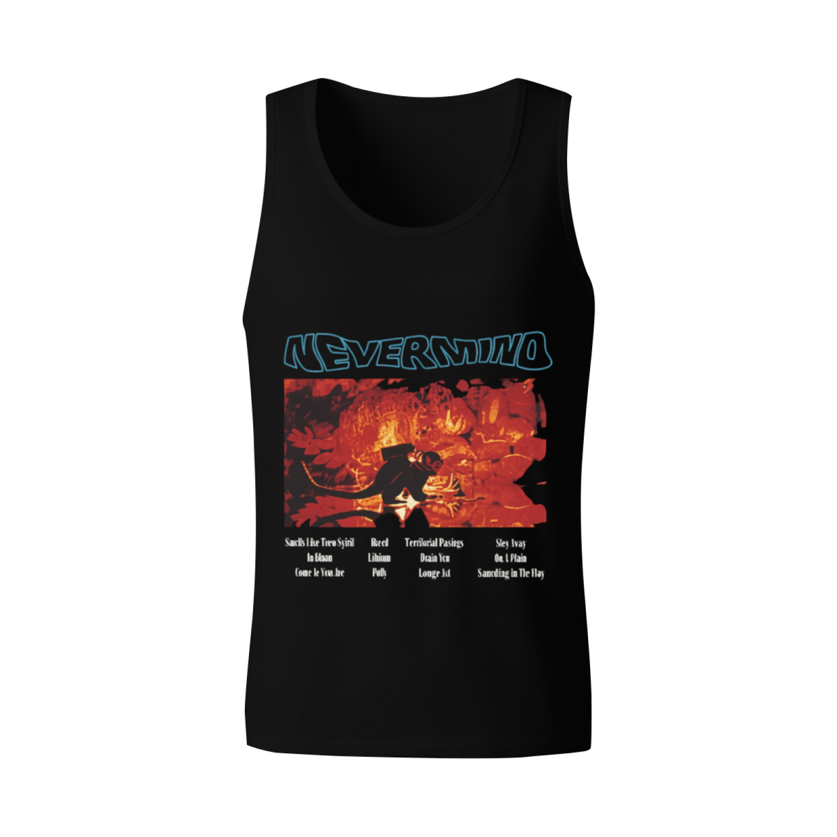 Nirvana Nevermind Red Concert Tracklist Art Tank Top product image featuring Nevermind red concert tracklist art