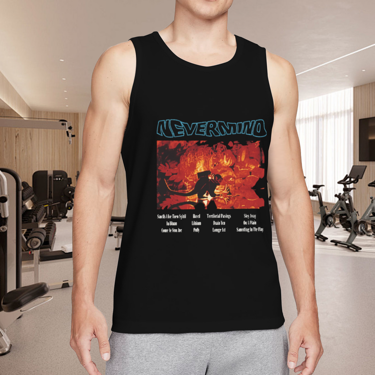 Nirvana Nevermind Red Concert Tracklist Art Tank Top product image featuring Nevermind red concert tracklist art