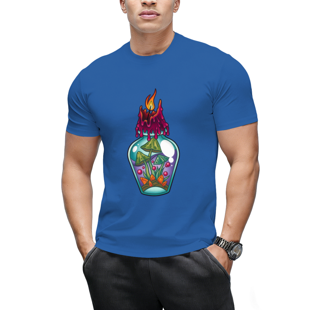 Spooky Witch Mushroom Potion Poison Bottle Graphic T-Shirt