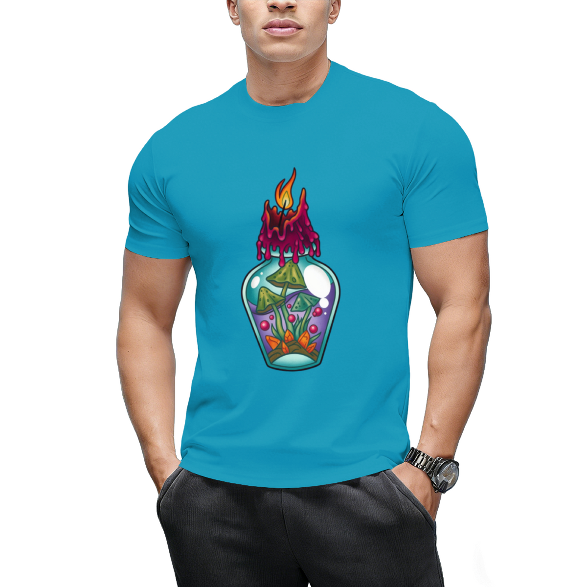 Spooky Witch Mushroom Potion Poison Bottle Graphic T-Shirt