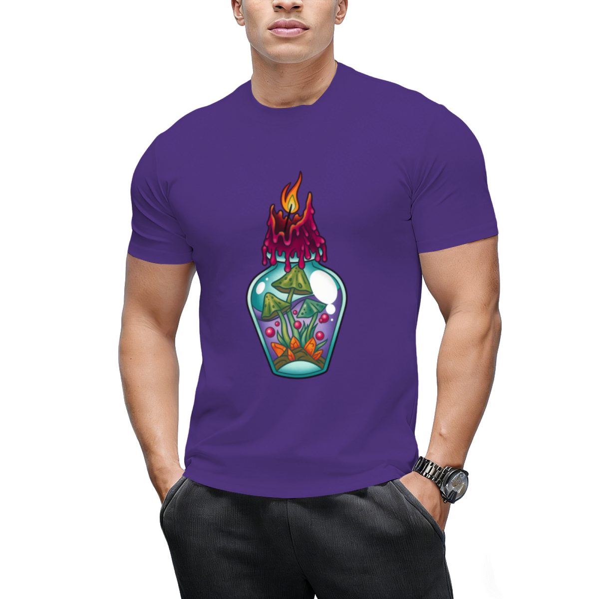 Spooky Witch Mushroom Potion Poison Bottle Graphic T-Shirt