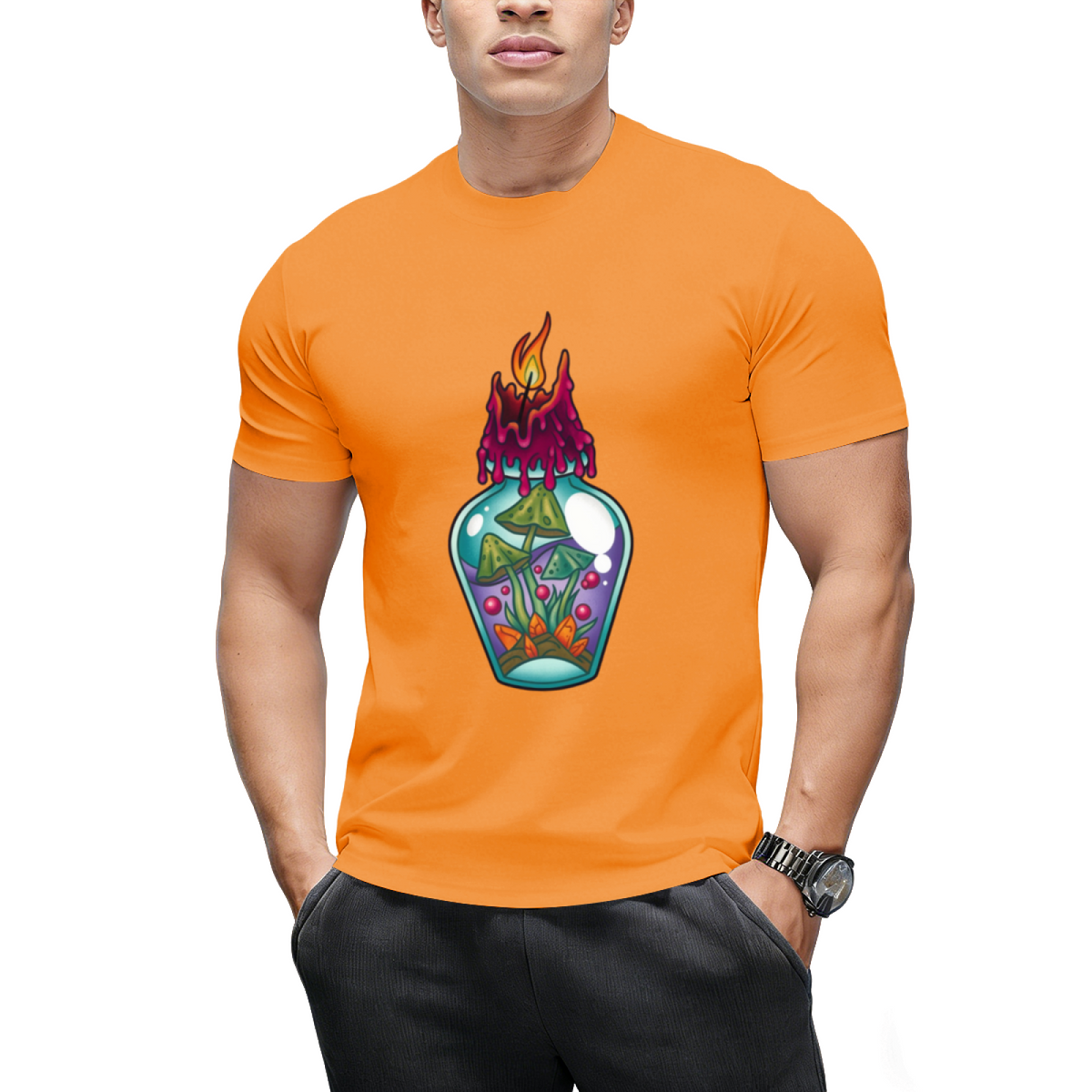 Spooky Witch Mushroom Potion Poison Bottle Graphic T-Shirt