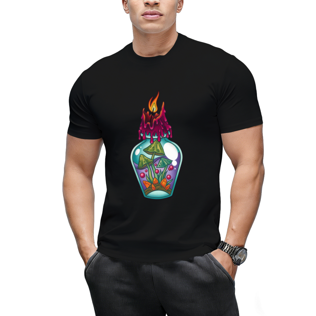 Spooky Witch Mushroom Potion Poison Bottle Graphic T-Shirt