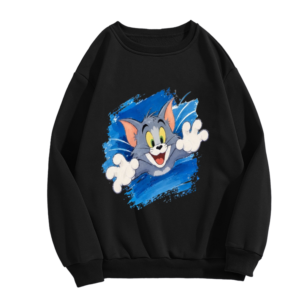 Tom Cat Jumping Attack Paint Splash Sweatshirt