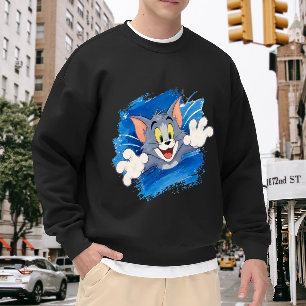 Tom Cat Jumping Attack Paint Splash Sweatshirt