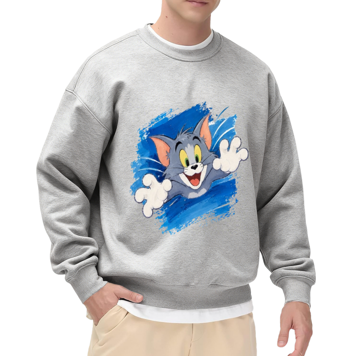 Tom Cat Jumping Attack Paint Splash Sweatshirt