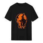Vintage Halloween Moon and Resting Witch Graphic T-Shirt