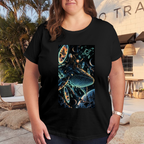 Galaxy Whale Riders Women's T-Shirt for Vacation Wear